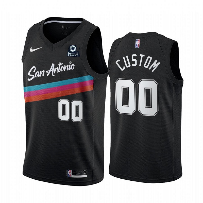 Men's San Antonio Spurs Active Player 2020 Black City Edition Retro-'Fiesta' Custom Stitched NBA Jersey Men's San Antonio Spurs Active Player 2020 Black City Edition Retro-'Fiesta' Custom Stitched NBA Jersey